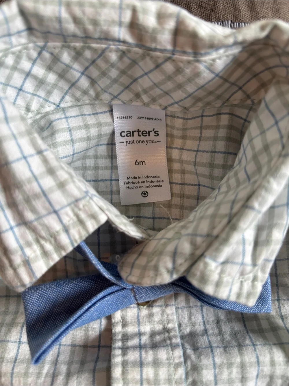 Carter's Just One You Baby 6M 3-Piece Plaid Bodysuit Pants Suspenders Bow Tie